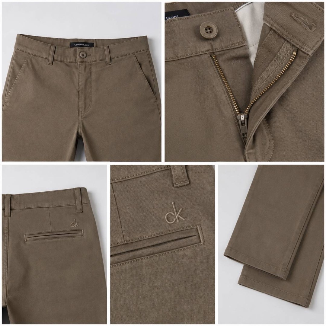 Calça Ck Chino Slim — Areia  — foto 5
