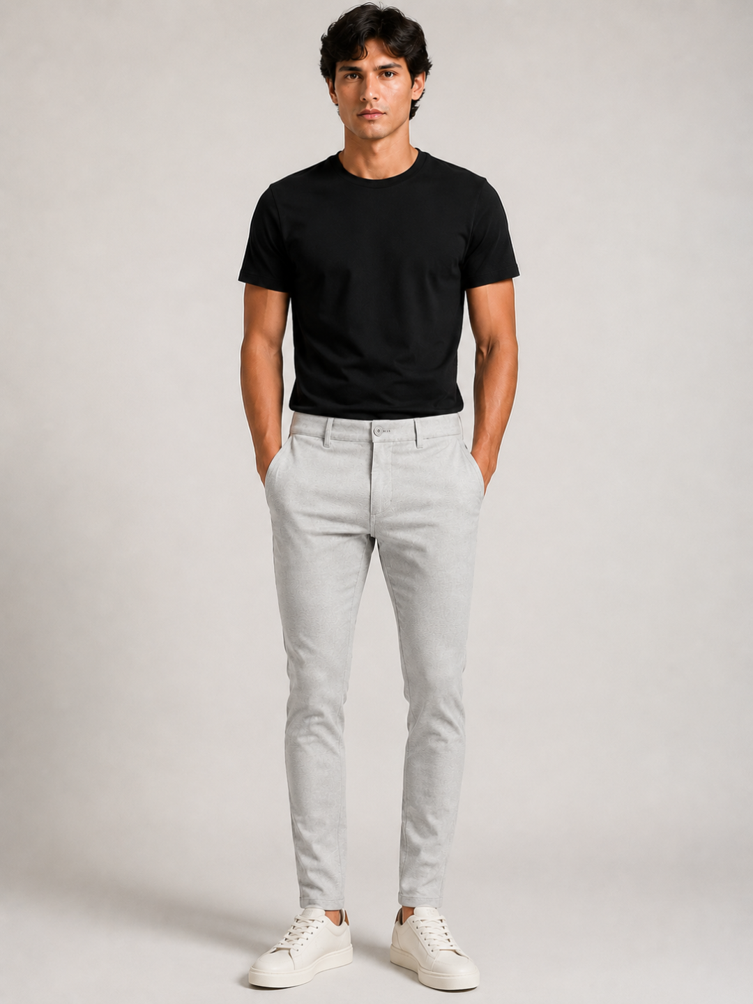 Calça Ck Chino Slim — Cinza Claro