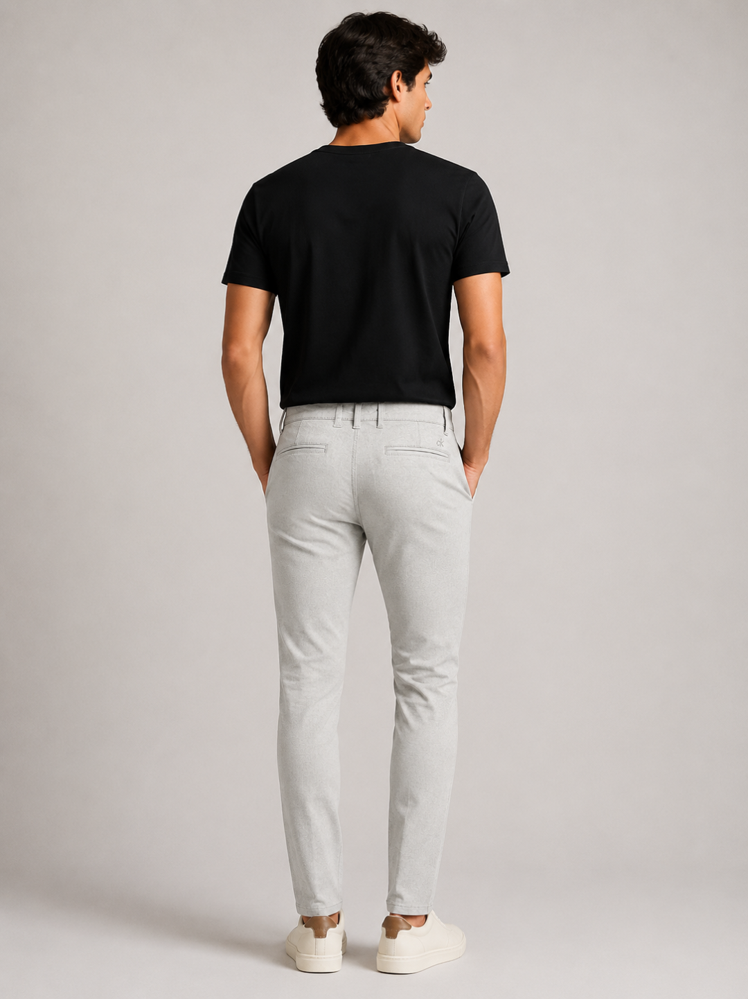 Calça Ck Chino Slim — Cinza Claro — foto 3
