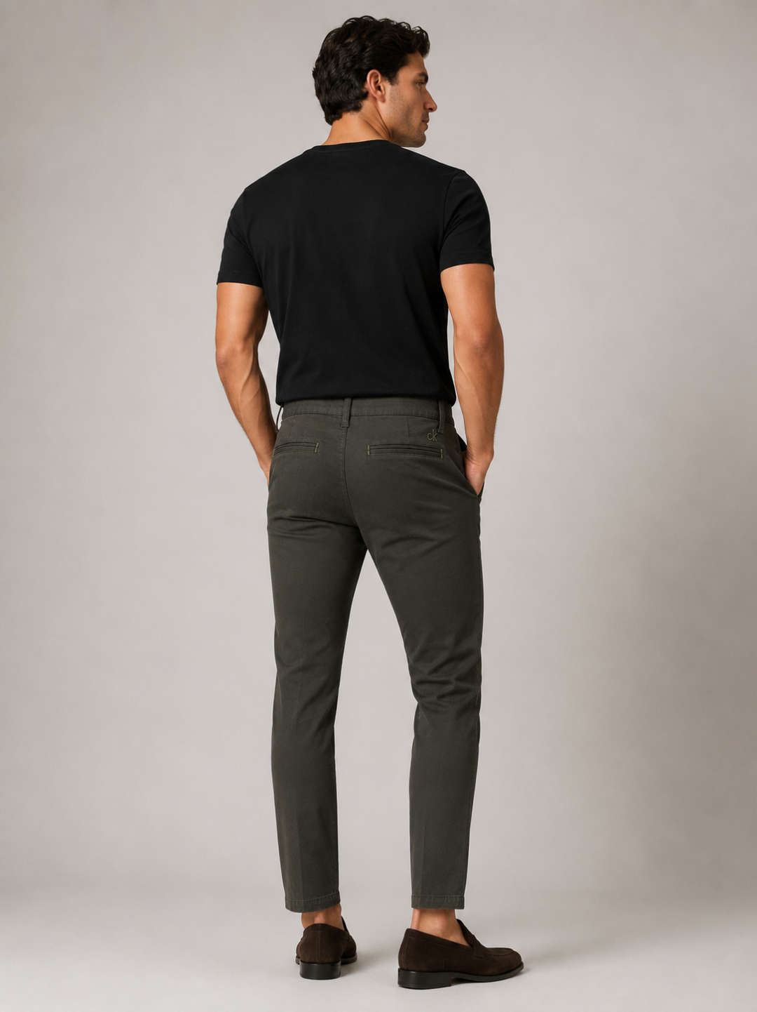 Calça Ck Chino Slim —  Musgo — foto 3