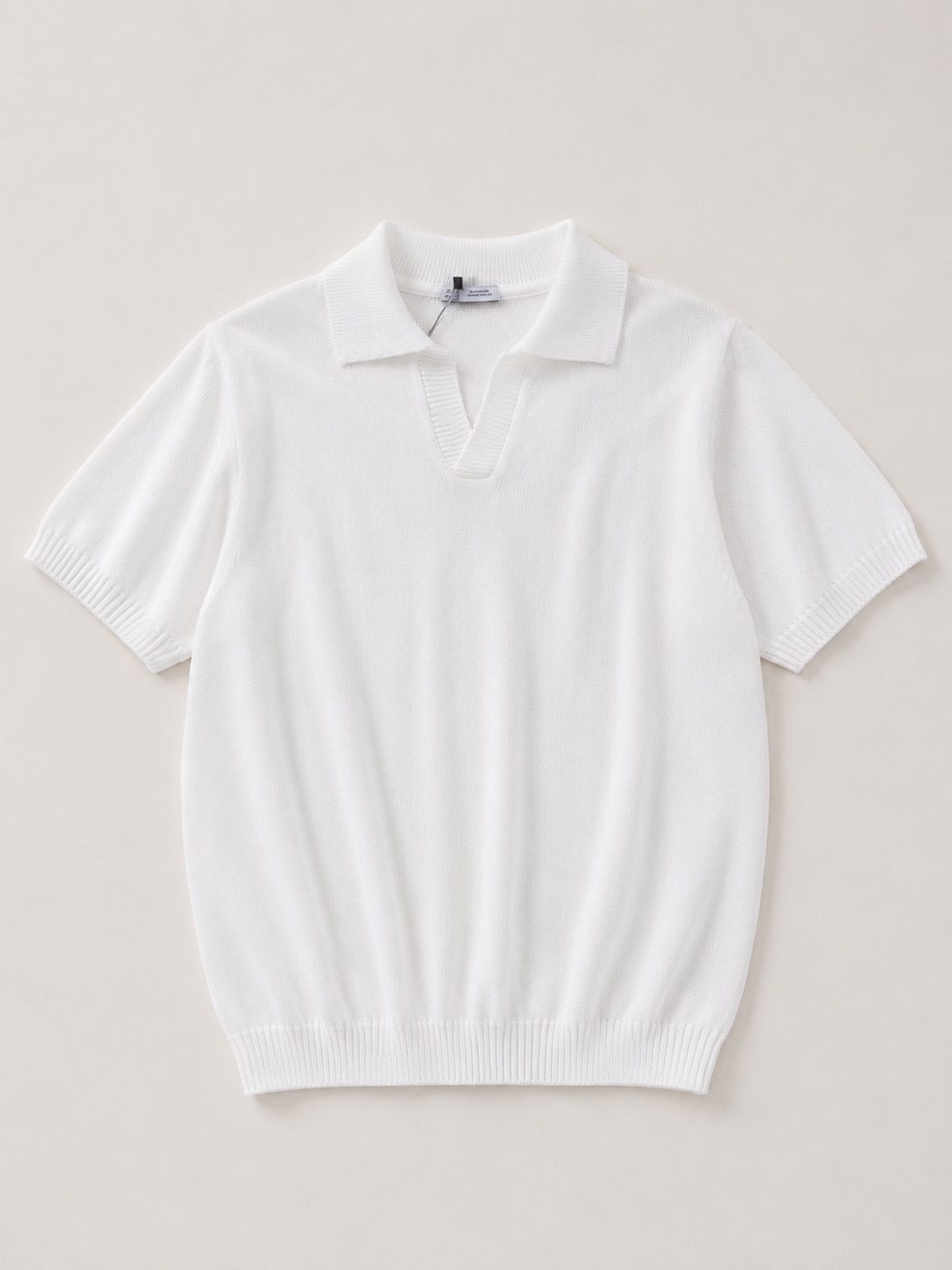 Camisa de tricô off white gola polo Zara 