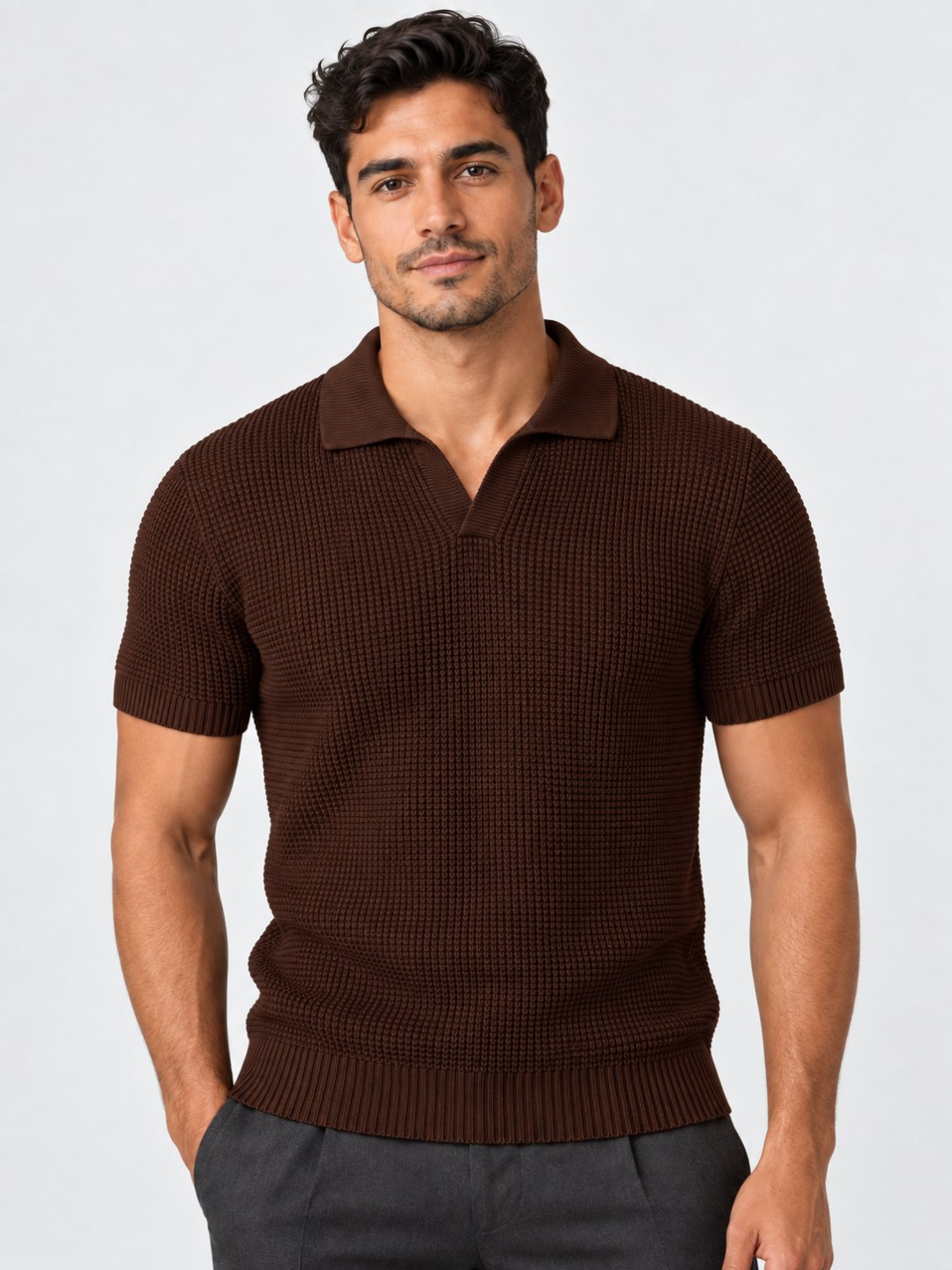 Camisa Polo em Tricô Texturizado - Zara — foto 4