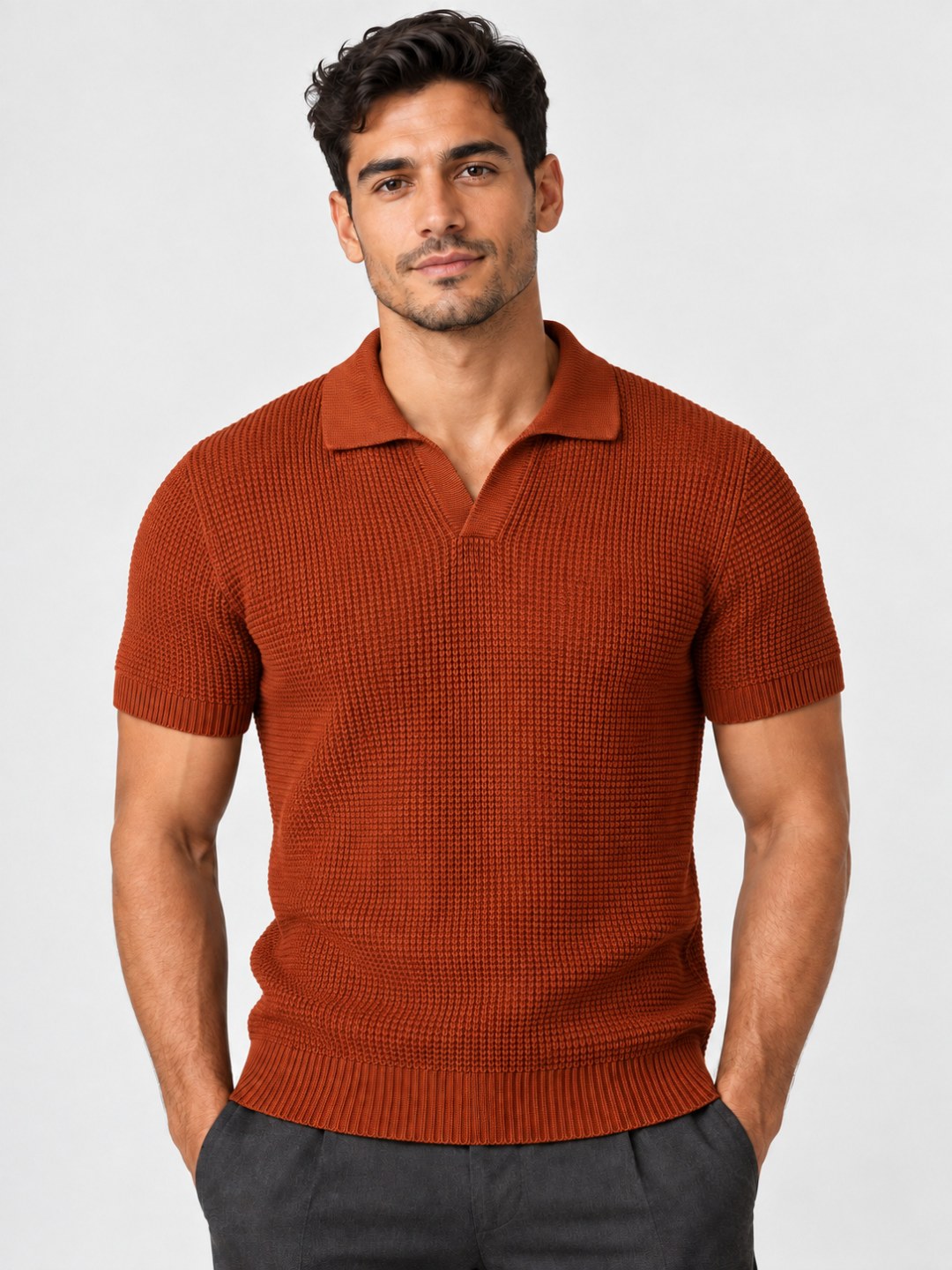 Camisa Polo em Tricô Texturizado - Zara — foto 5