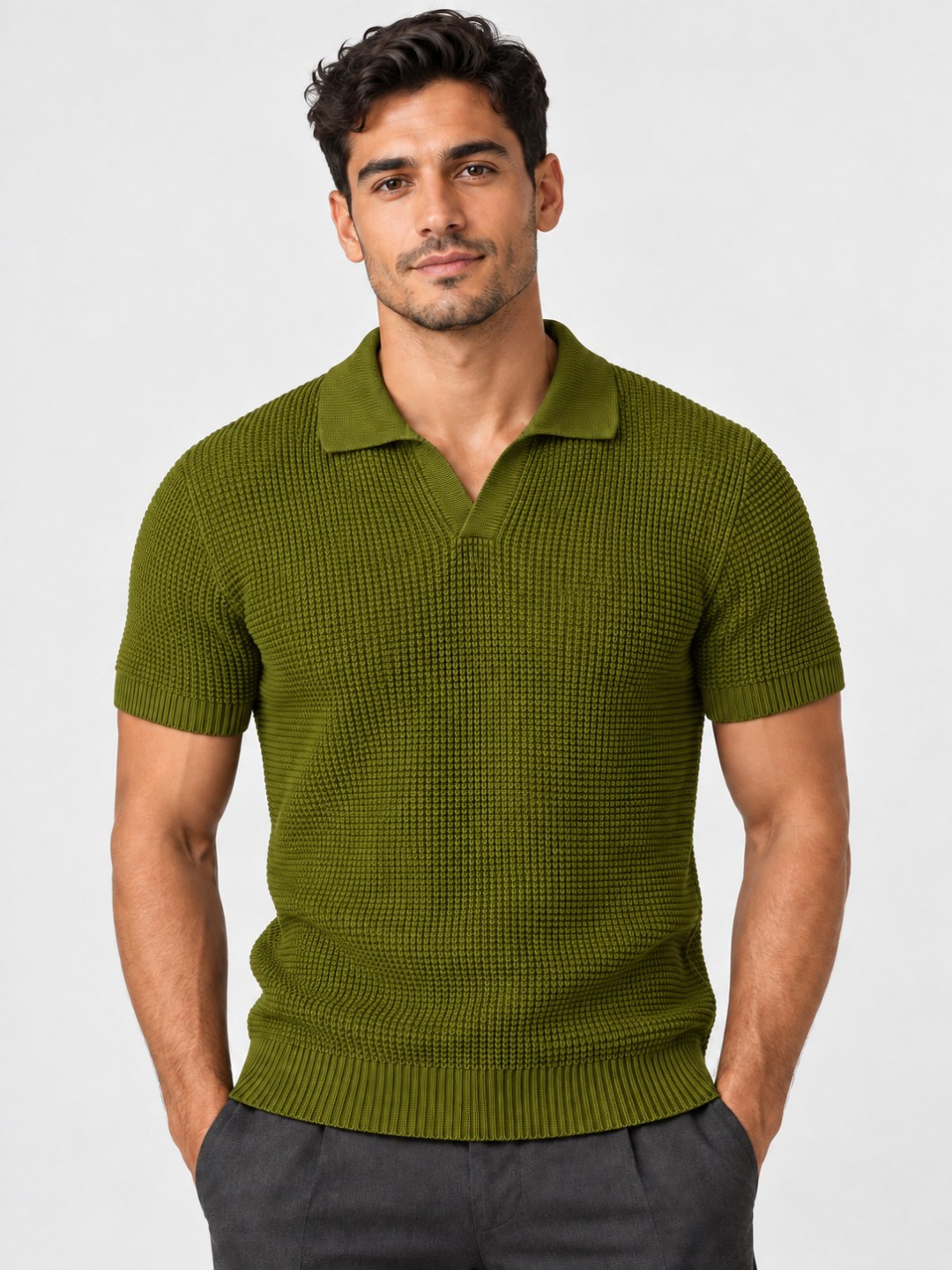 Camisa Polo em Tricô Texturizado - Zara — foto 7