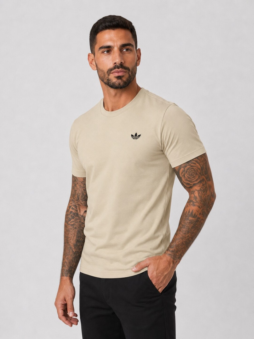 Camiseta Adidas Trefoil - Caqui — foto 2