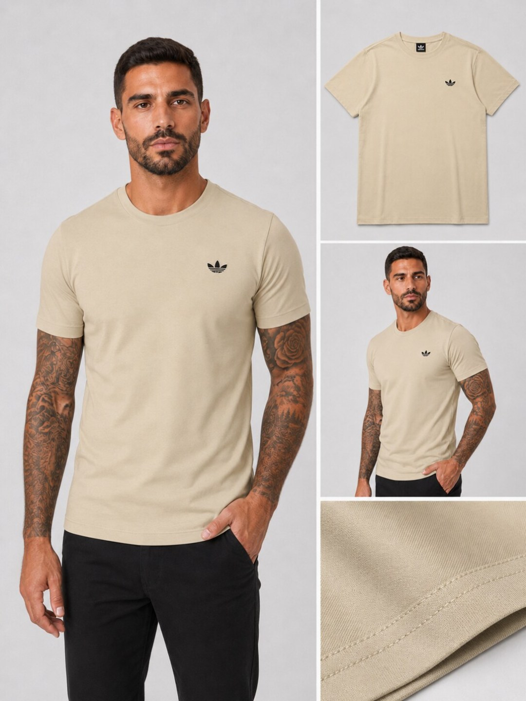 Camiseta Adidas Trefoil - Caqui — foto 3