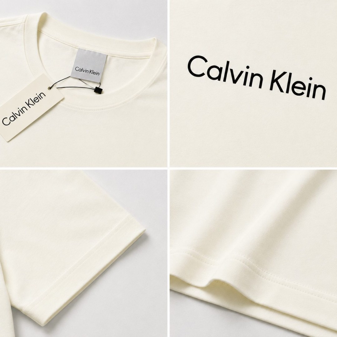 Camiseta Calvin Klein Essential Slim Fit – Off White — foto 3