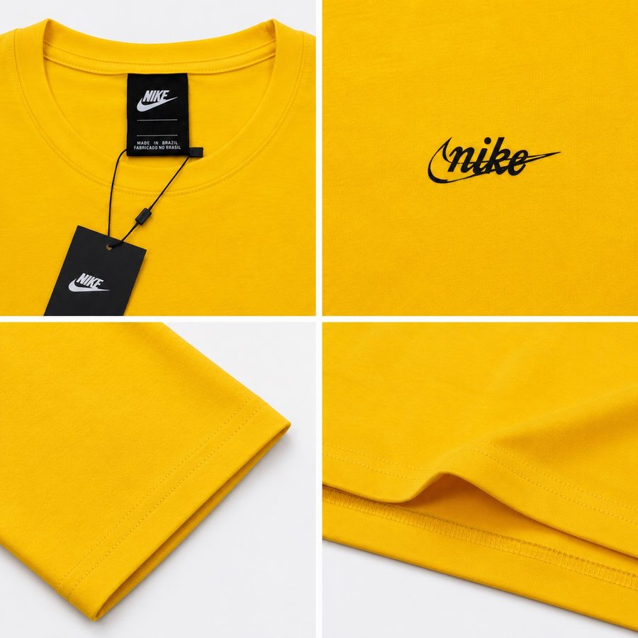 Camiseta Nike Essential Script Slim Fit — AMARELO — foto 3