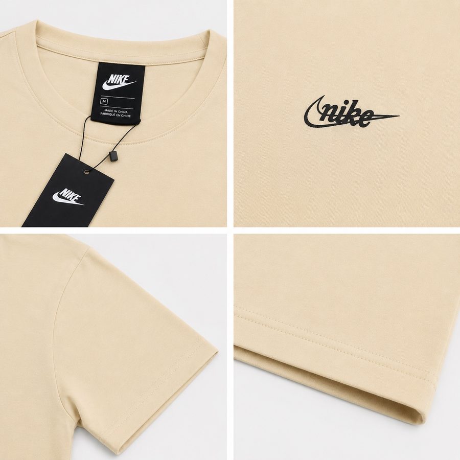 Camiseta Nike Essential Script Slim Fit — CAQUI CLARO  — foto 3