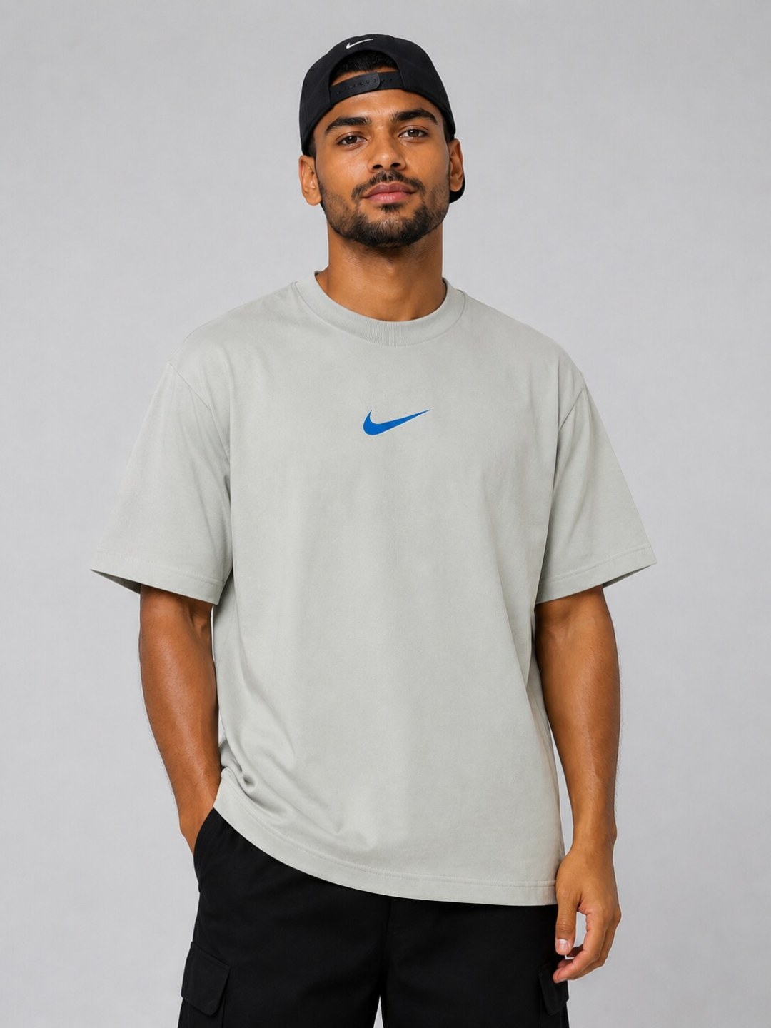 Camiseta Nike Vertical - Cinza — foto 4