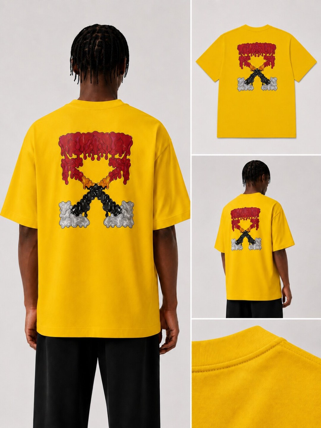 Camiseta Off-White Liquid Arrows - Amarela — foto 5
