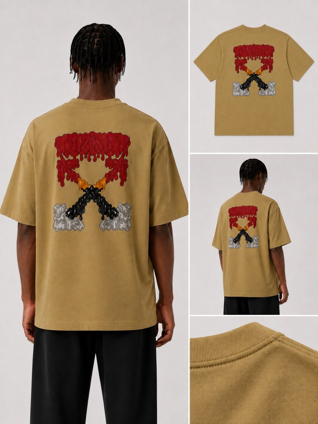 Camiseta Off-White Liquid Arrows - Caramelo — foto 5
