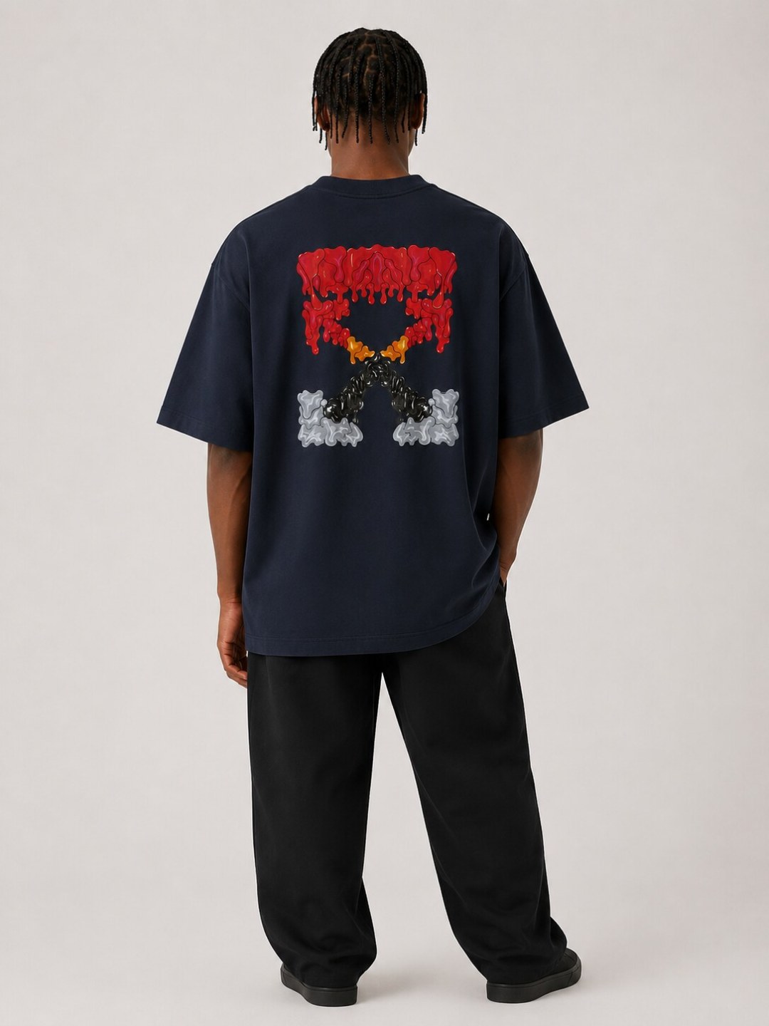 Camiseta Off-White Liquid Arrows - Marinho — foto 2