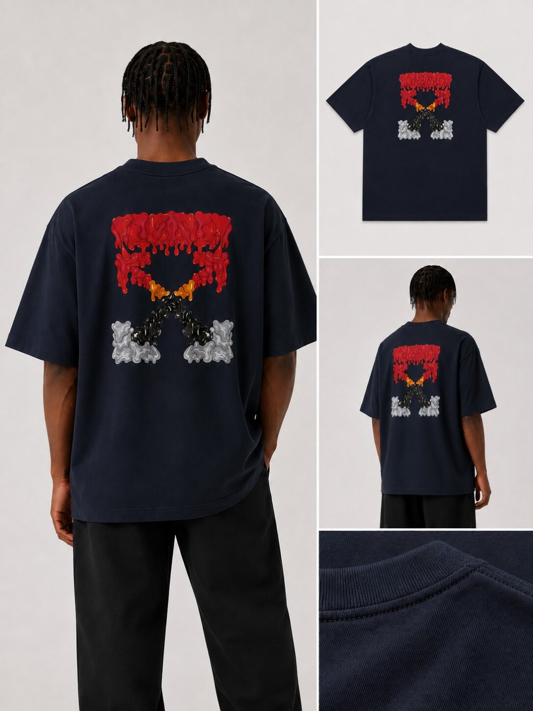 Camiseta Off-White Liquid Arrows - Marinho — foto 5