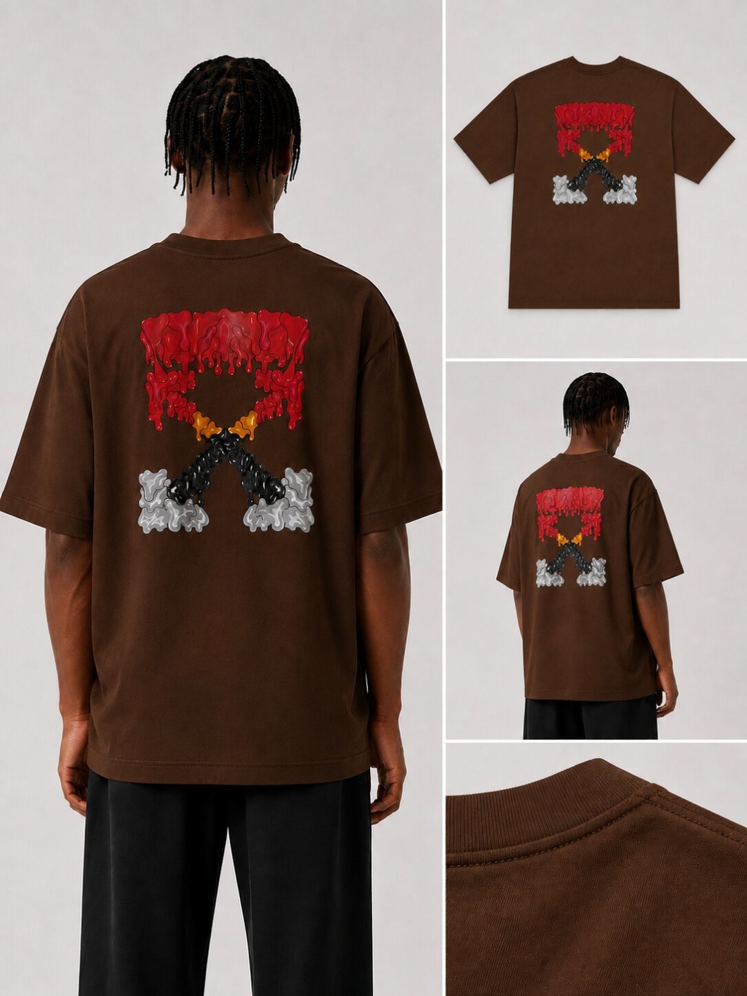 Camiseta Off-White Liquid Arrows - Marrom  — foto 5