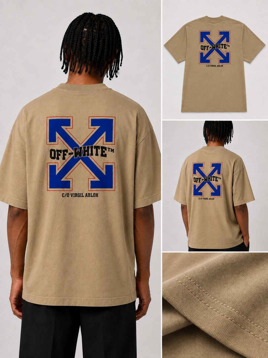 Camiseta Off-White Varsity Arrows - Bege — foto 5