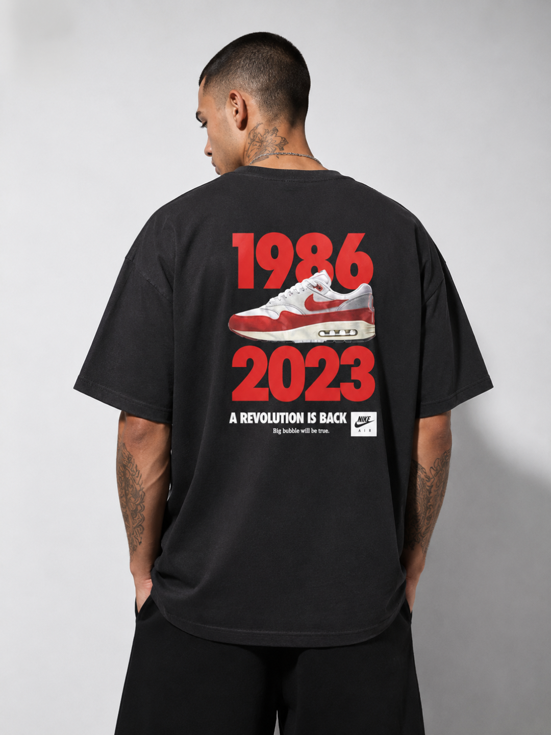 Camiseta Oversized Air Revolution 1986 Preta 