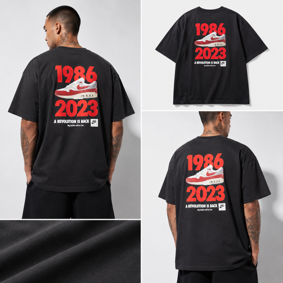 Camiseta Oversized Air Revolution 1986 Preta 