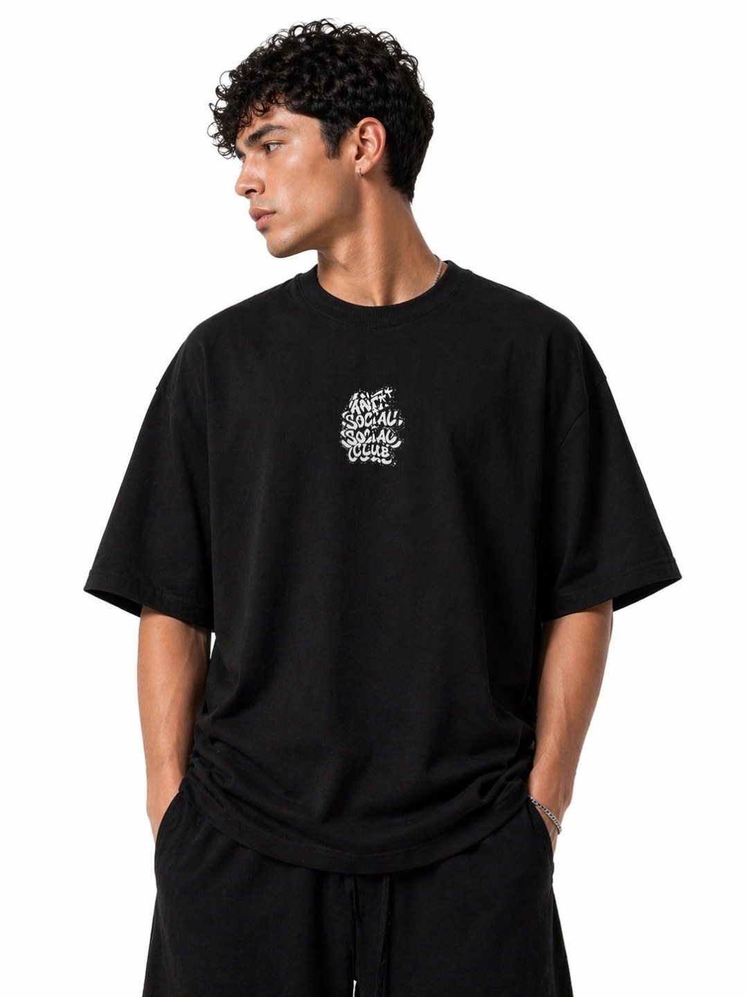 Camiseta oversized anti social clb preta  — foto 4