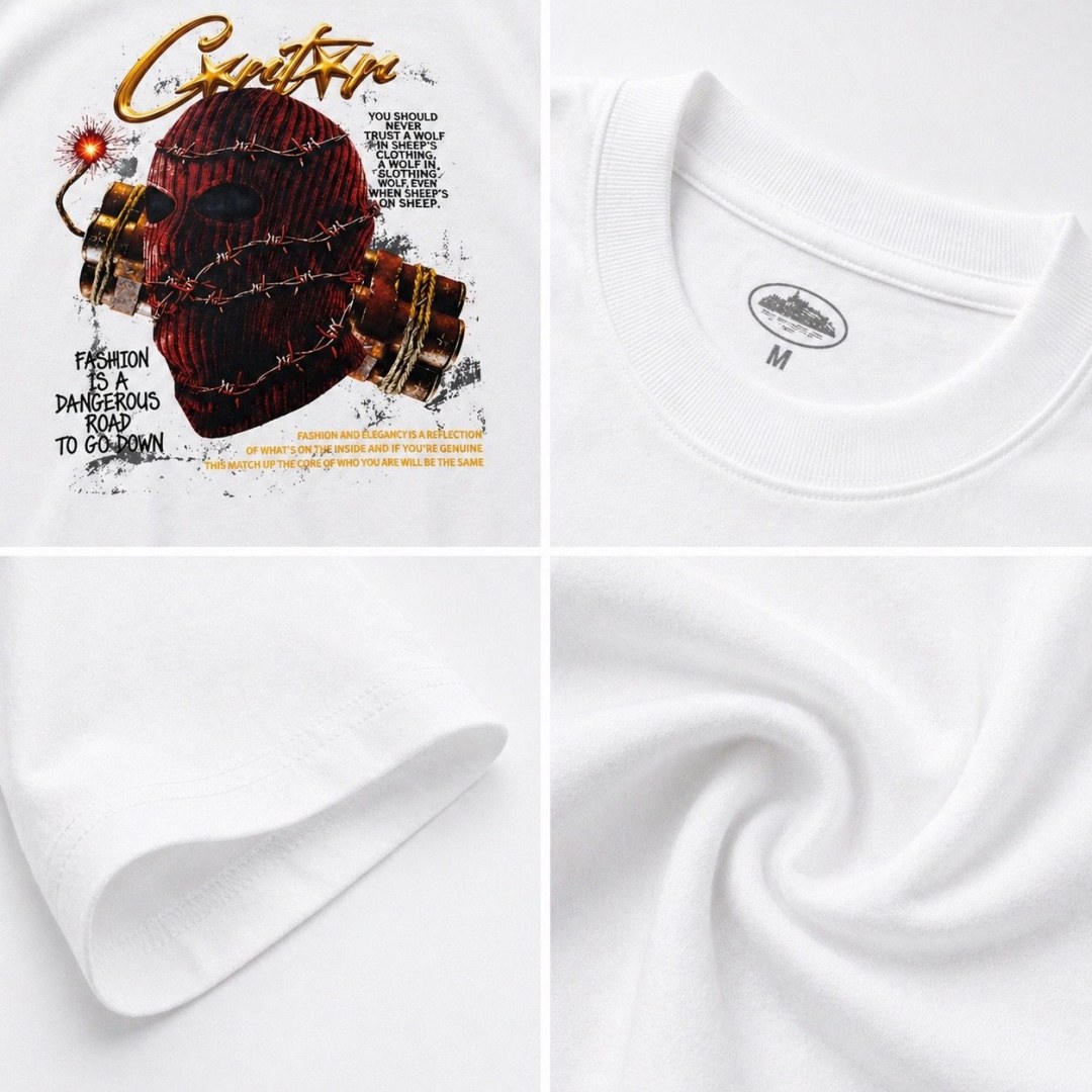 Camiseta oversized Corteiz bomb branca  — foto 4