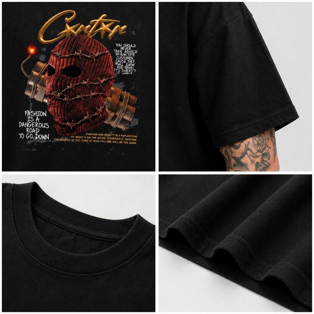 Camiseta oversized Corteiz bomb preta  — foto 4