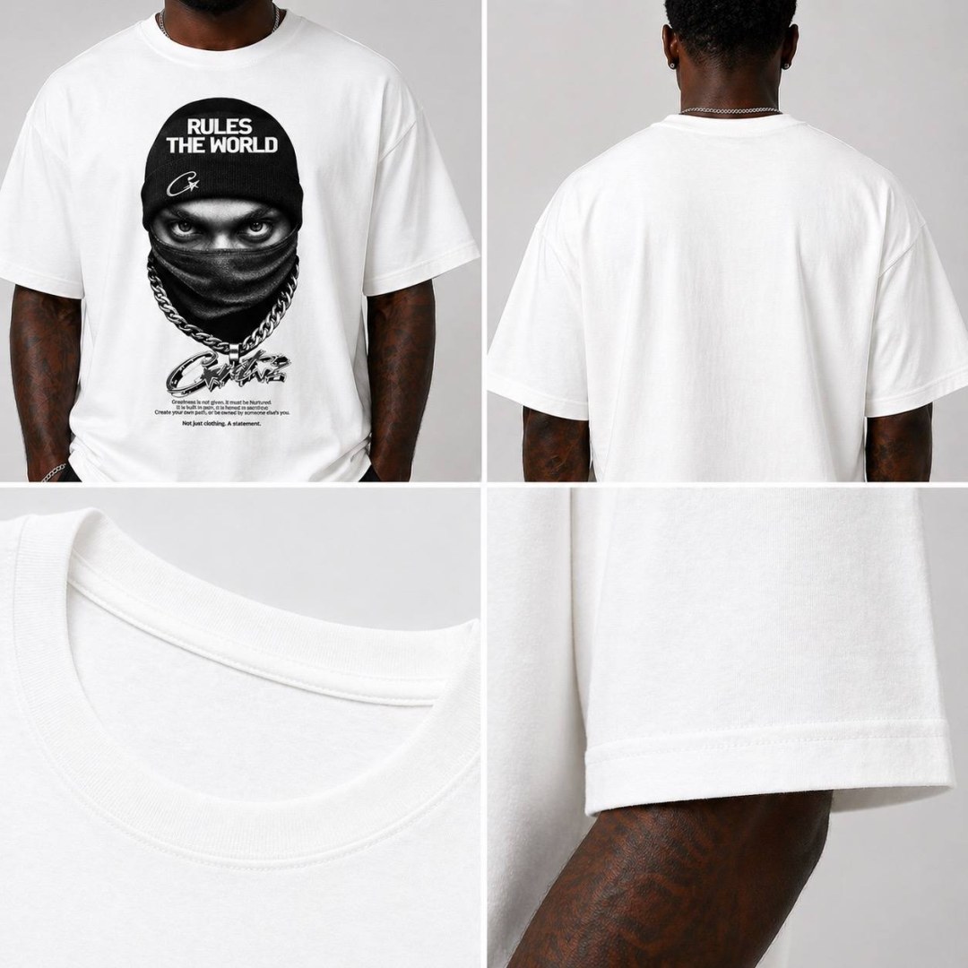 Camiseta oversized Corteiz chain branca  — foto 4
