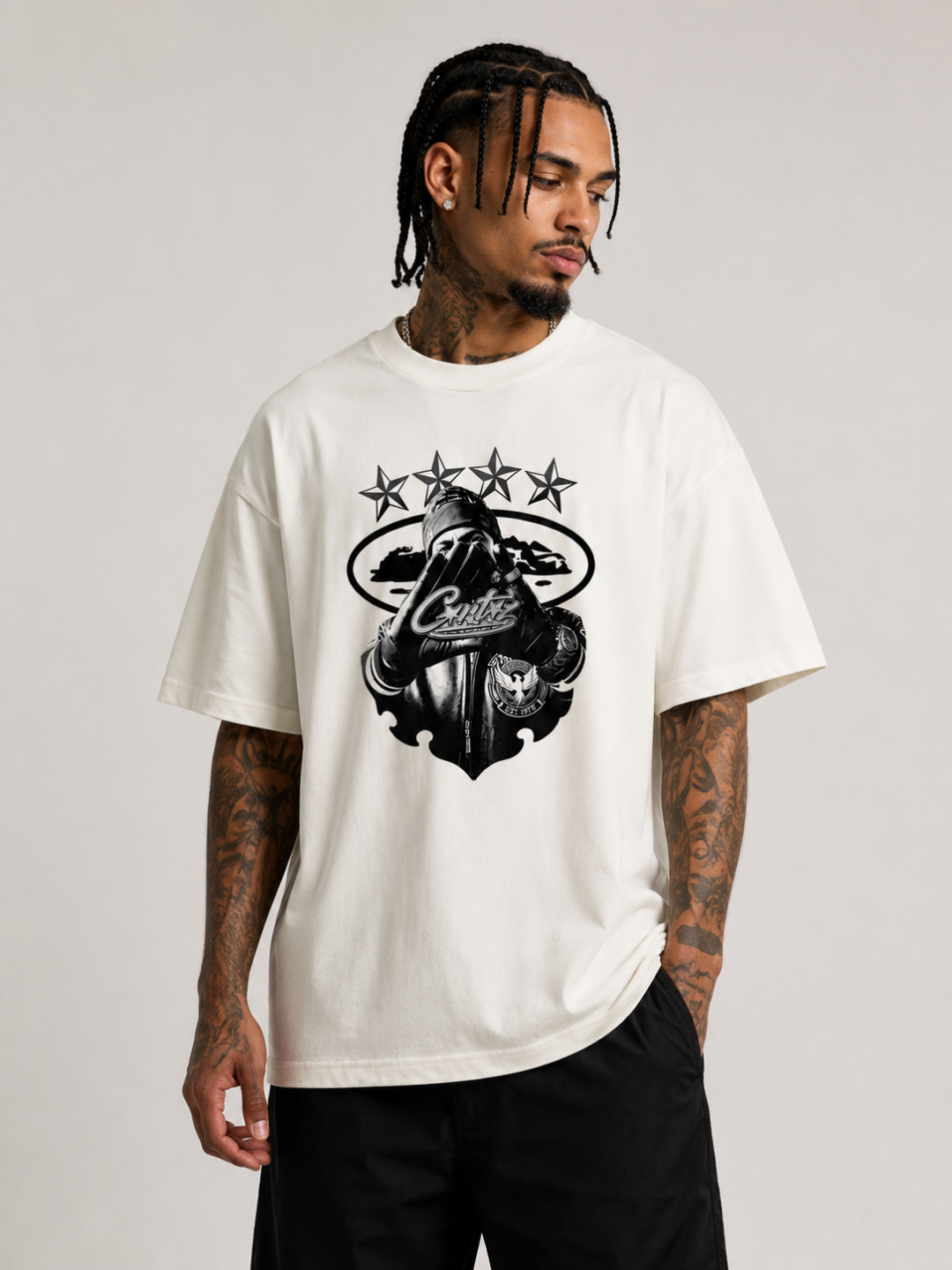 Camiseta Oversized Corteiz  Stars — OFF — foto 2