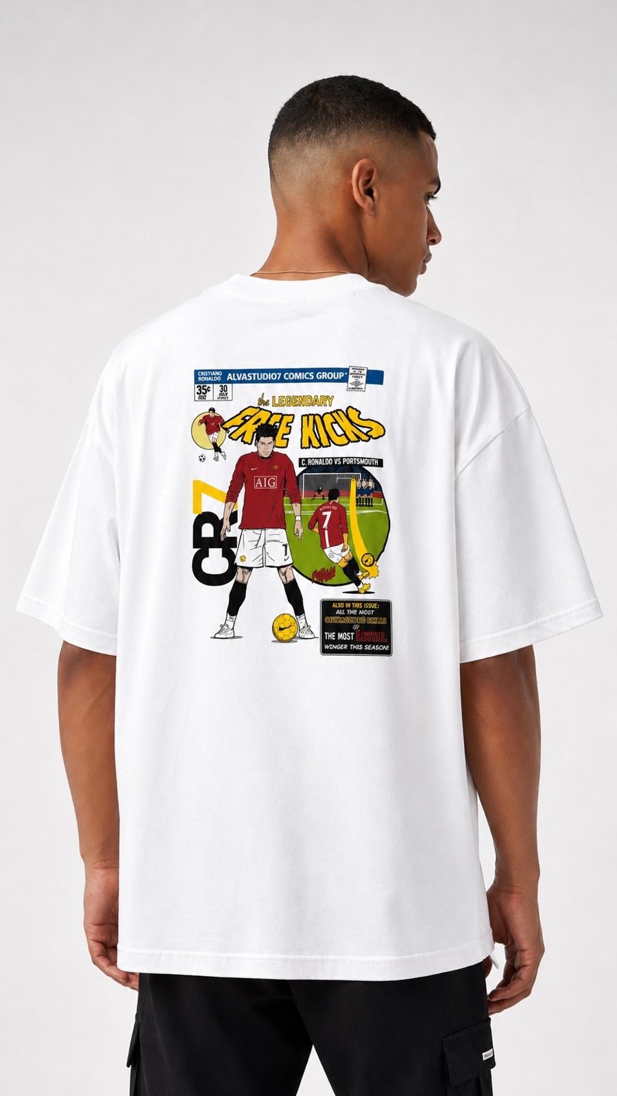 Camiseta oversized CR7 branca  — foto 2