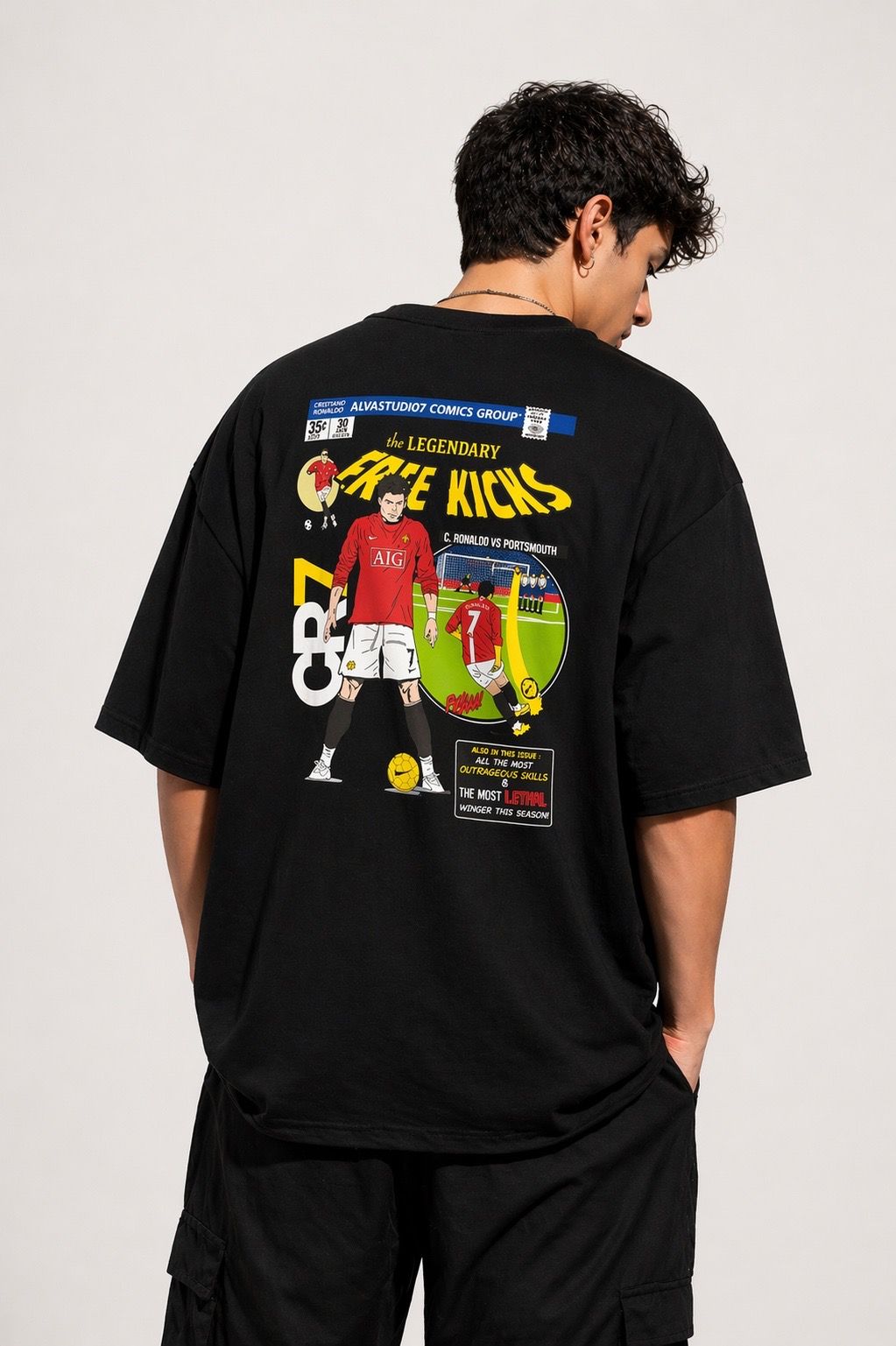 Camiseta oversized CR7 preta  — foto 2