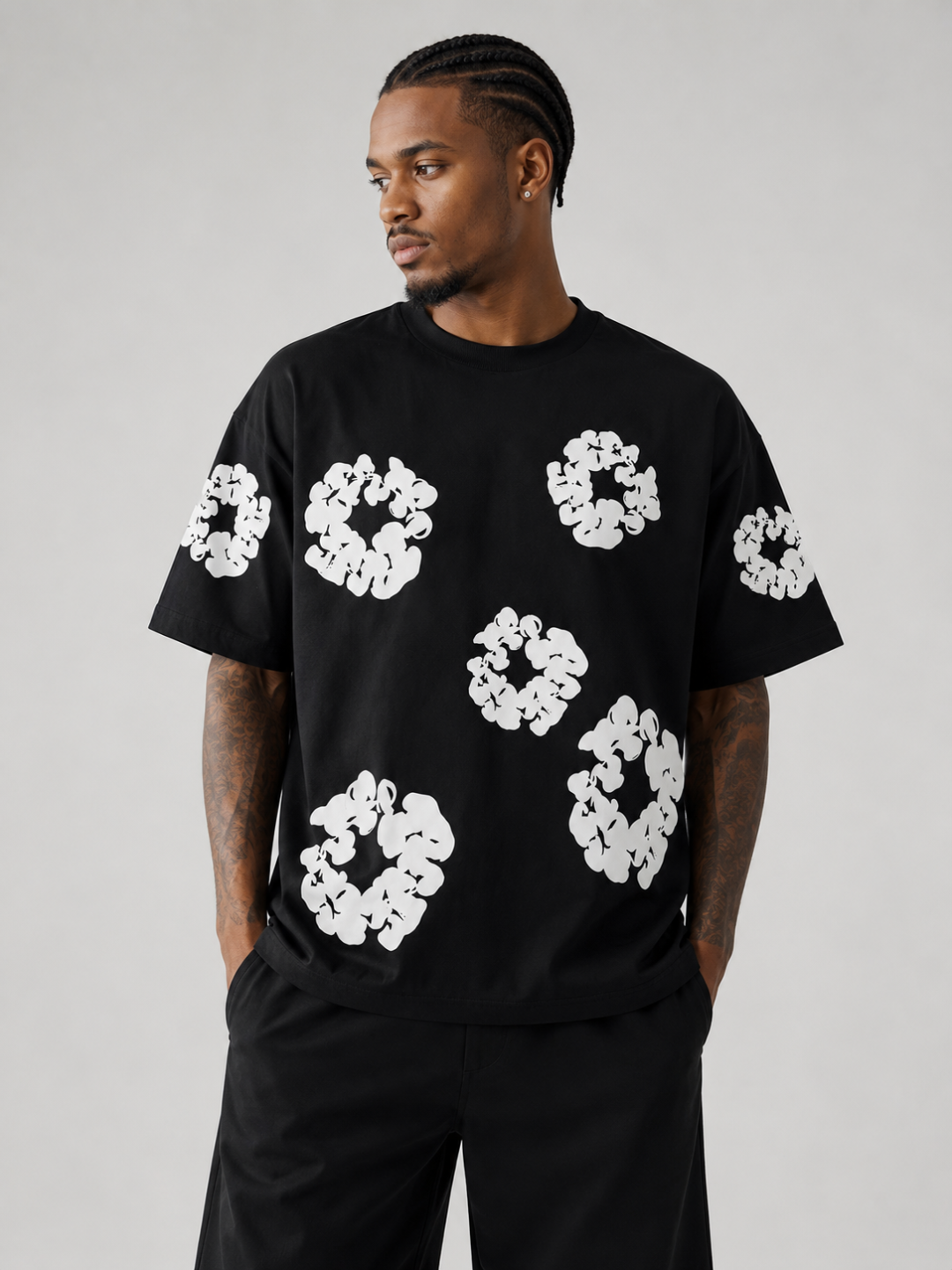 Camiseta Oversized Denim Tears — Black  — foto 2