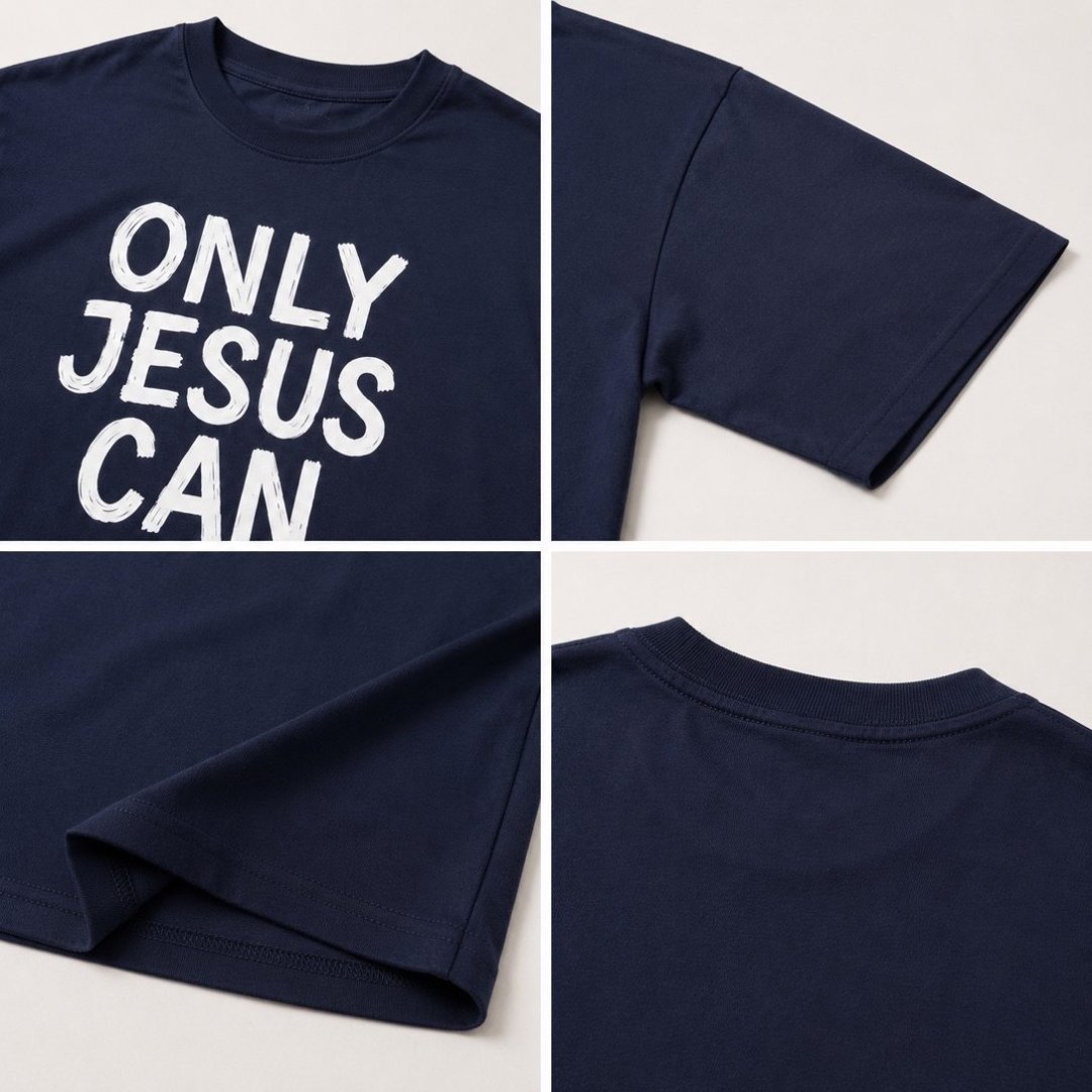 Camiseta Oversized Faith Statement Marinho — foto 3