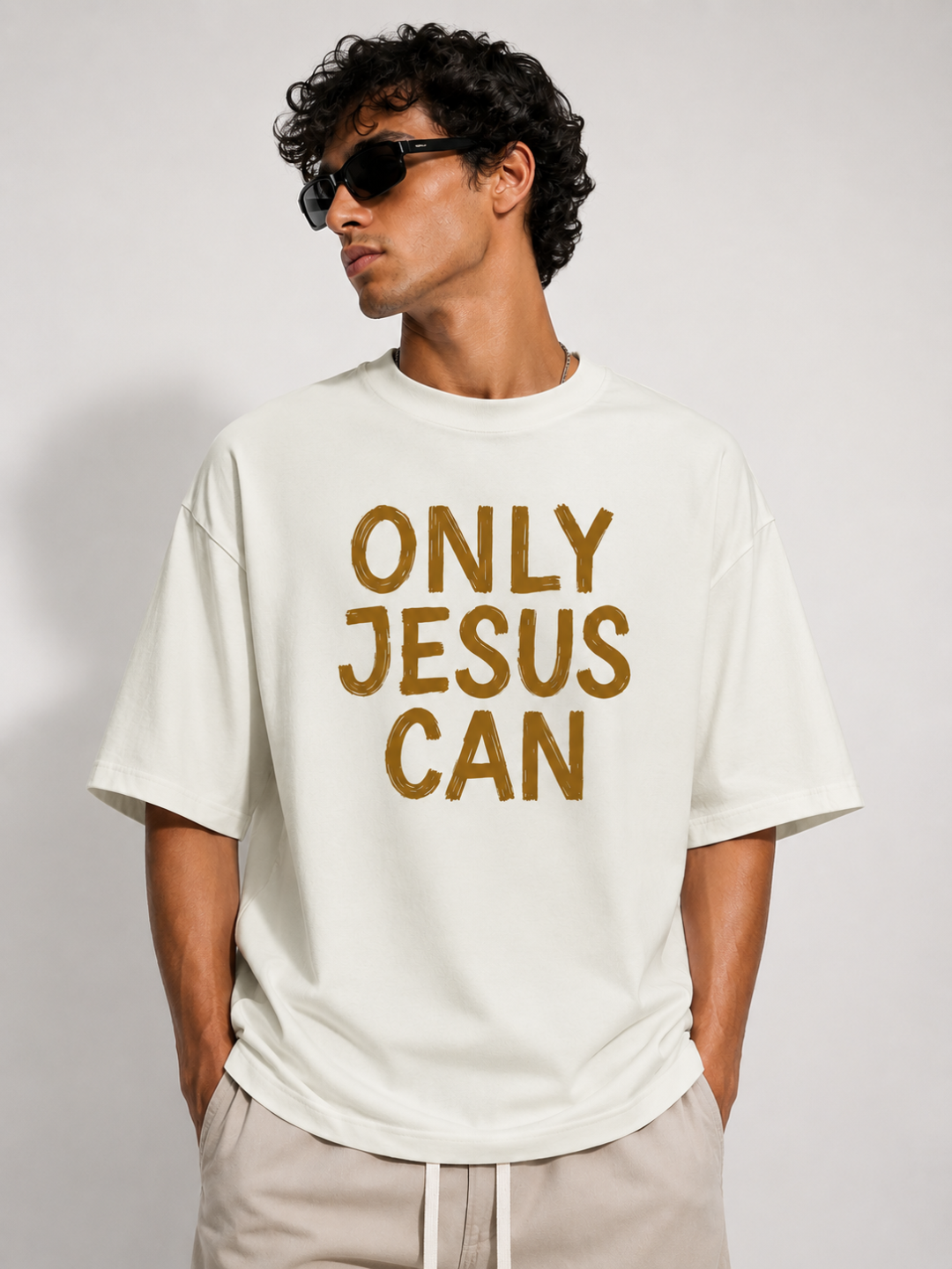 Camiseta Oversized Faith Statement Off White 