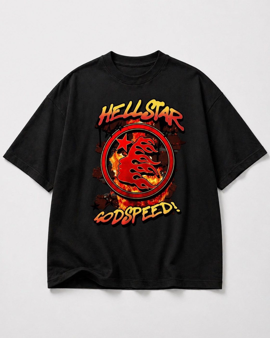 Camiseta oversized Hellstar preta 