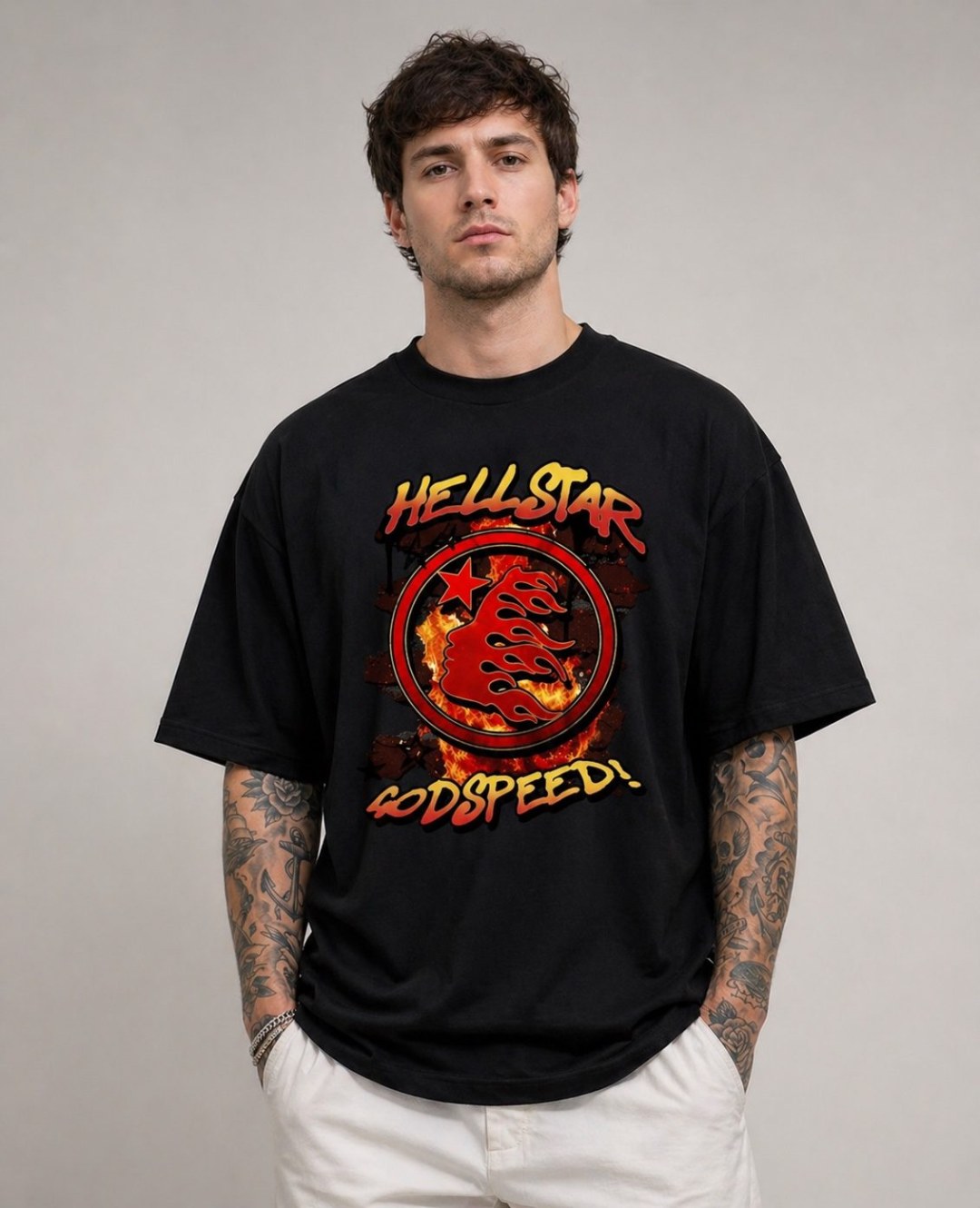 Camiseta oversized Hellstar preta  — foto 2