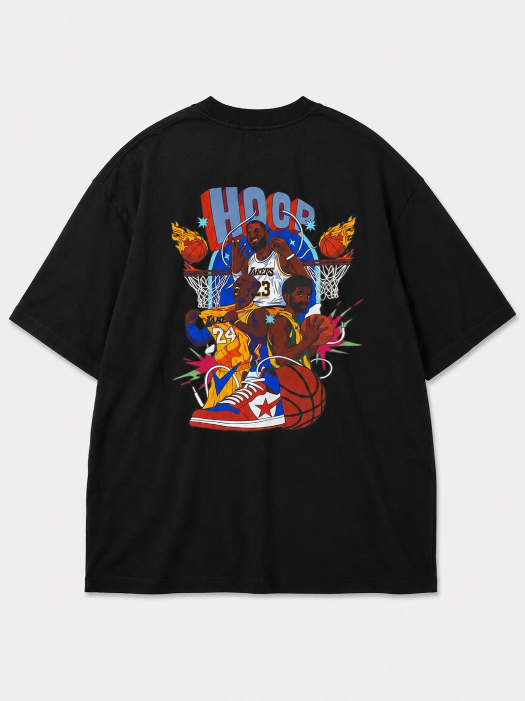 Camiseta Oversized Hoop Legends preta 