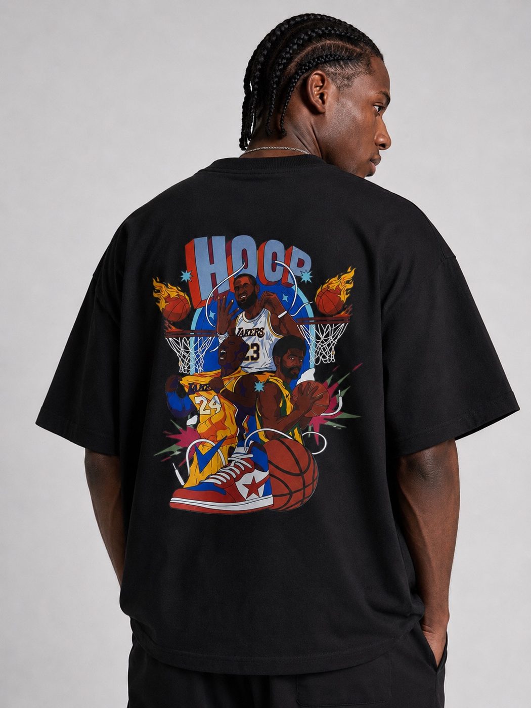 Camiseta Oversized Hoop Legends preta  — foto 2