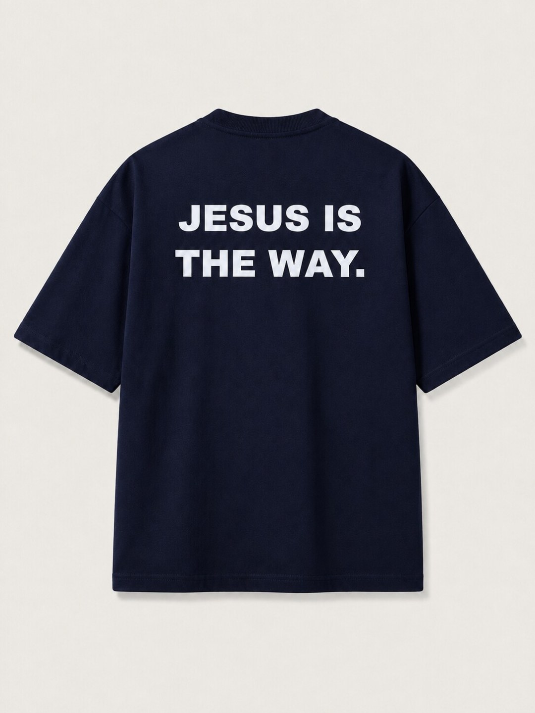 Camiseta Oversized Jesus Is The Way - Marinho 
