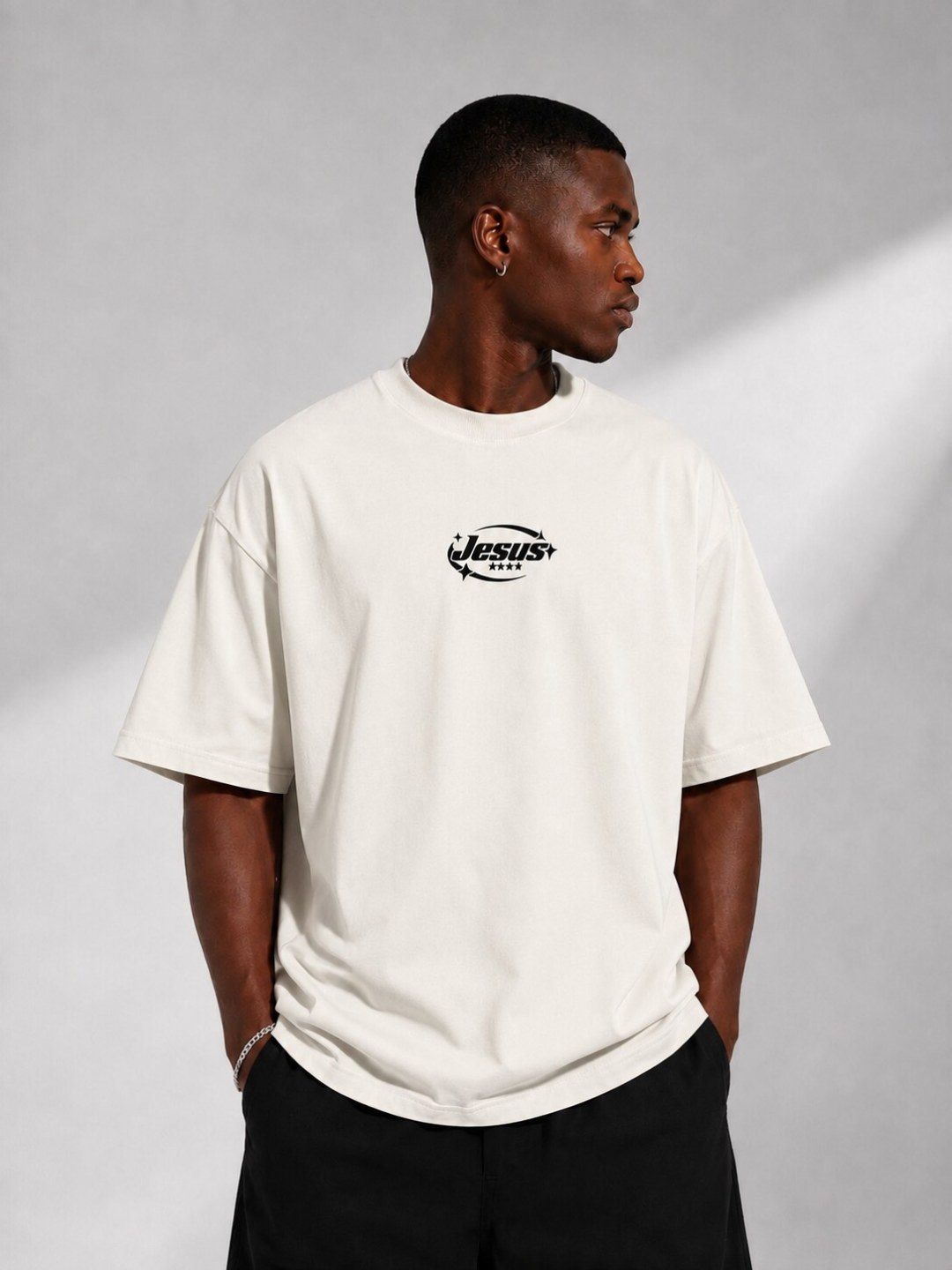 Camiseta Oversized Jesus Is The Way - Off — foto 4