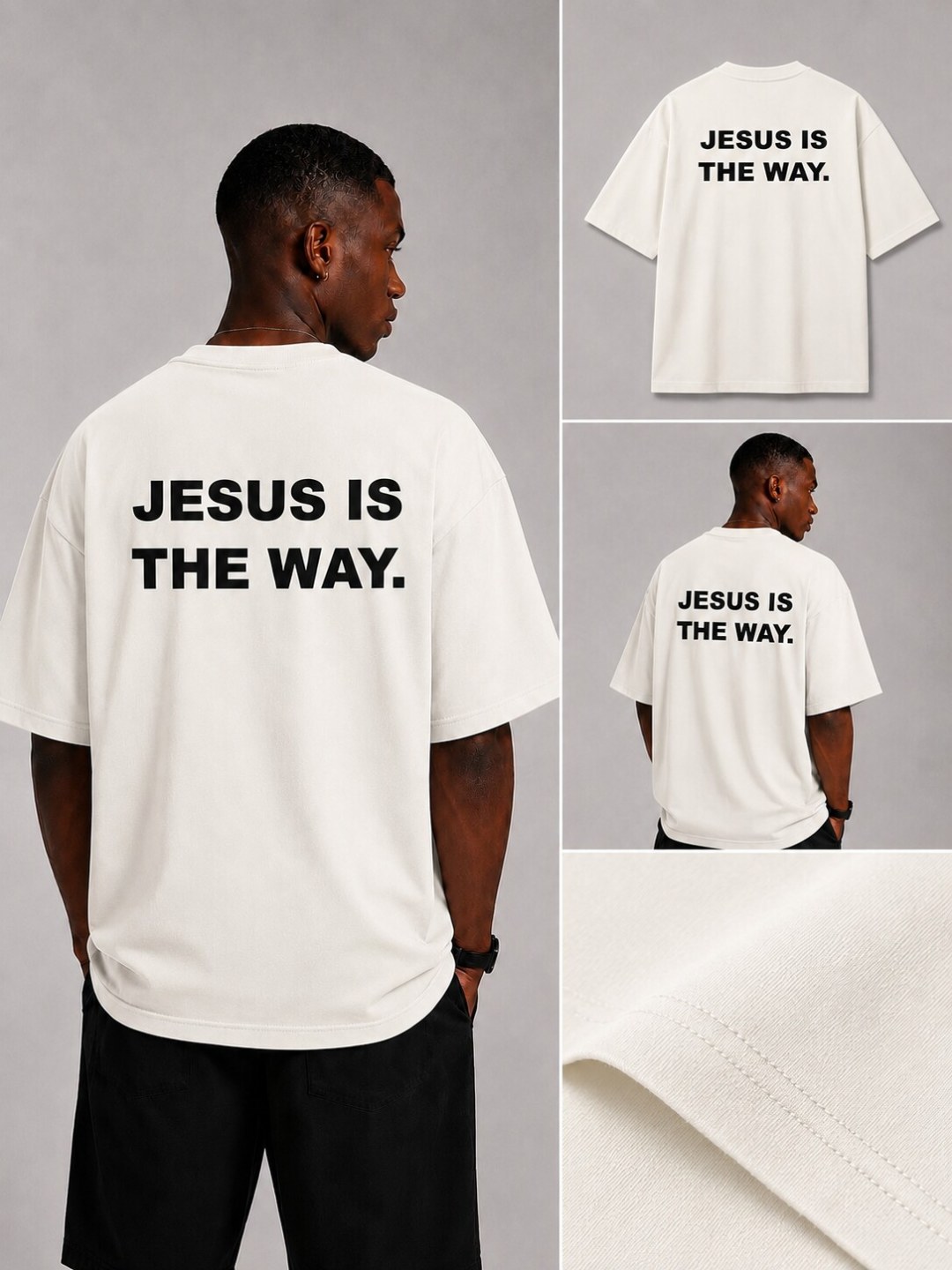Camiseta Oversized Jesus Is The Way - Off — foto 5