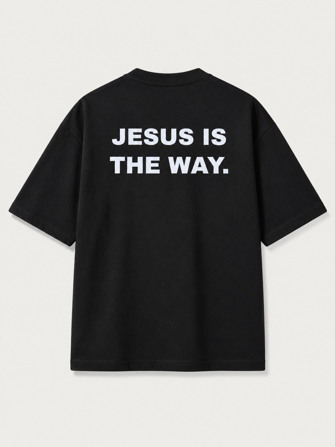 Camiseta Oversized Jesus Is The Way - Preta