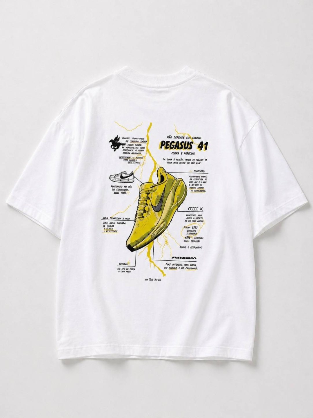 Camiseta oversized Nike Pegasus branca 