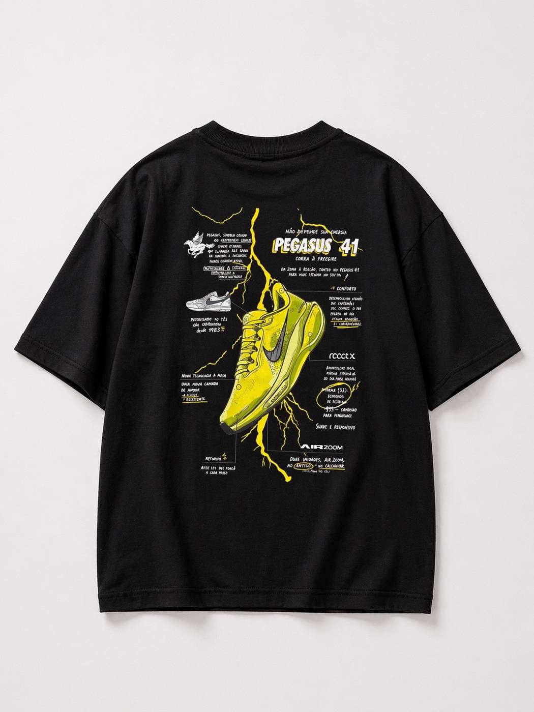 Camiseta oversized Nike Pegasus preta 