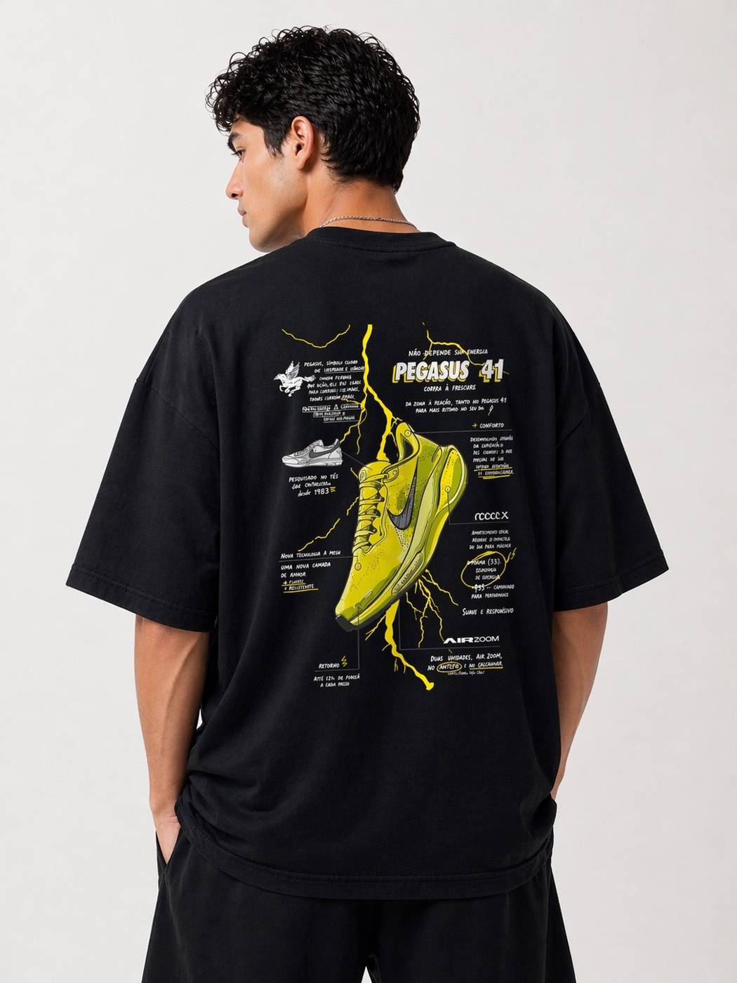 Camiseta oversized Nike Pegasus preta  — foto 2