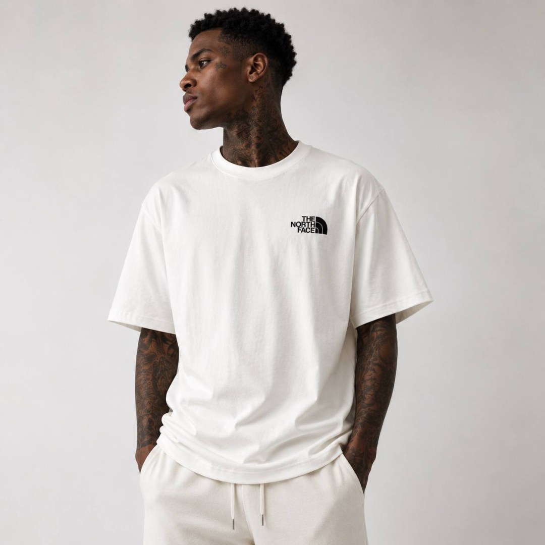 Camiseta Oversized North Face Never Stop Exploring Off white  — foto 4