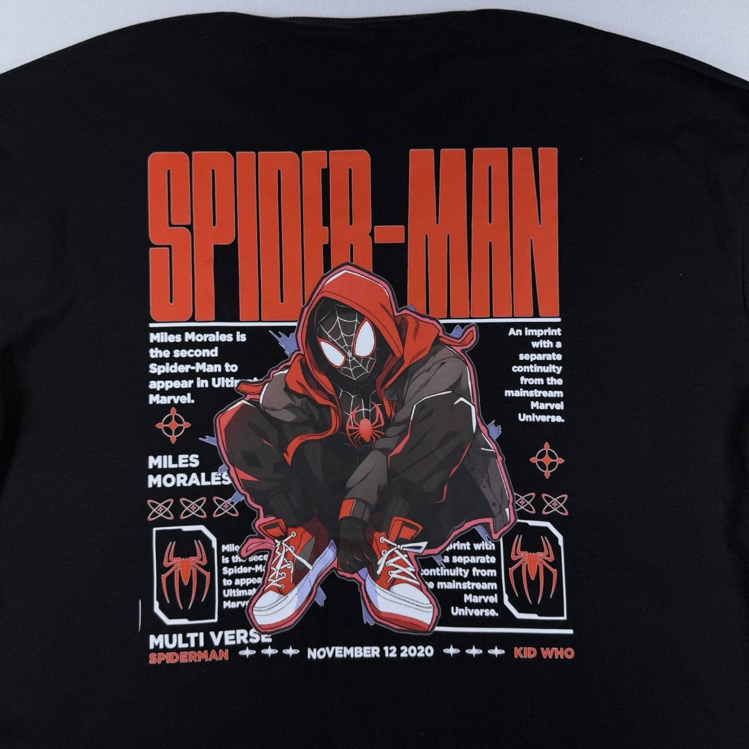 Camiseta Oversized Spider-Man Miles Morales Multiverse — Preta — foto 2