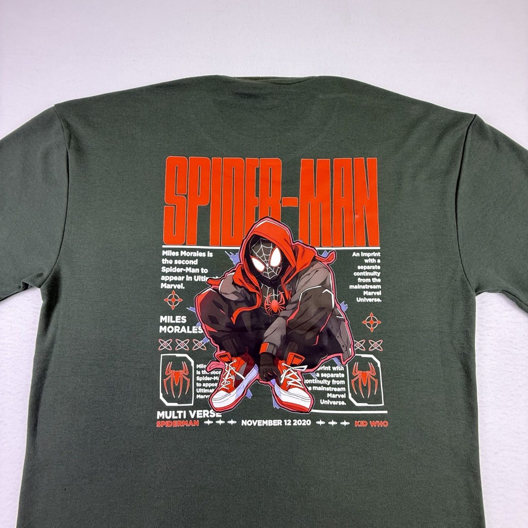 Camiseta Oversized Spider-Man Miles Morales Multiverse — Verde — foto 2