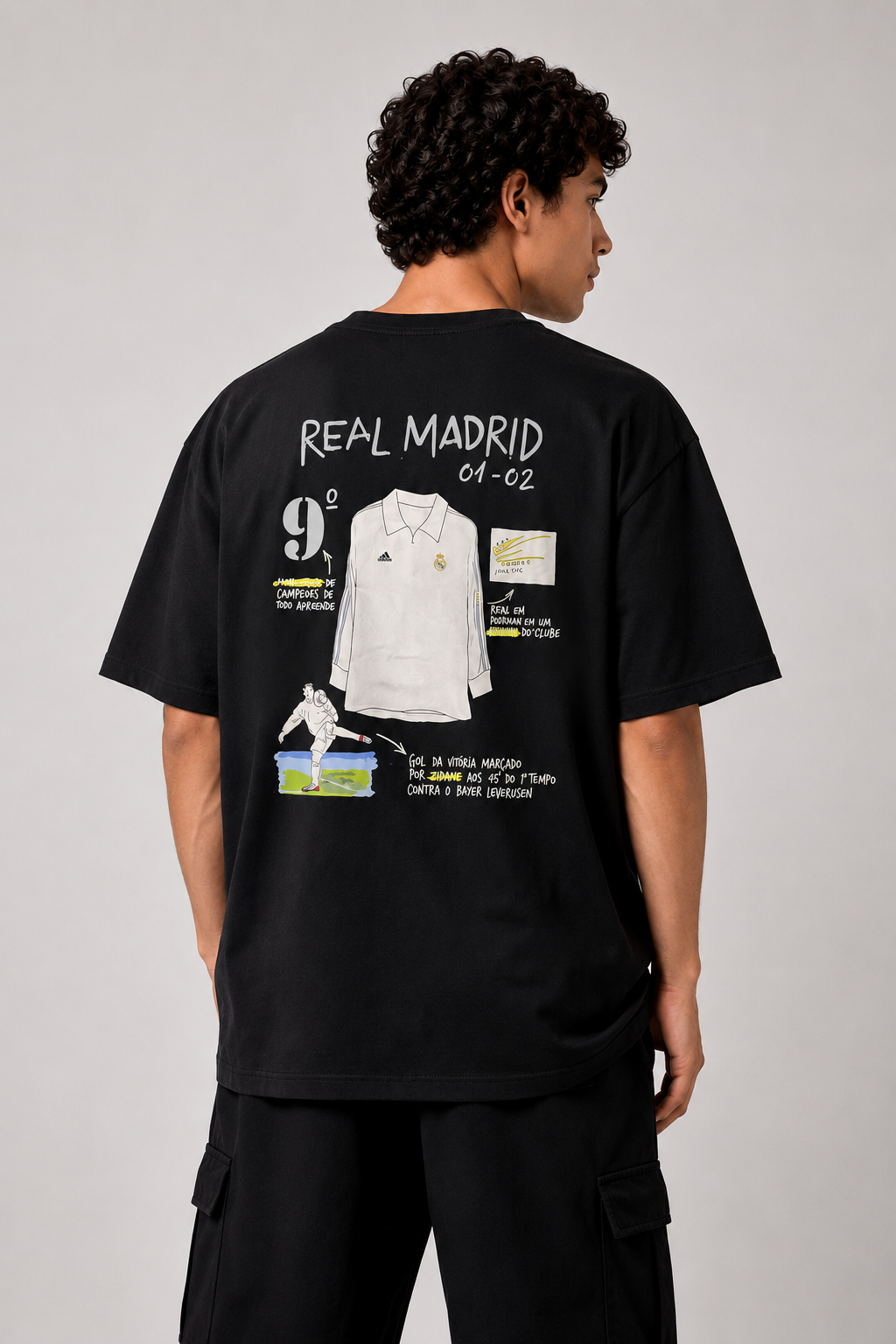  Camiseta Oversized Zidane Volley Preta 