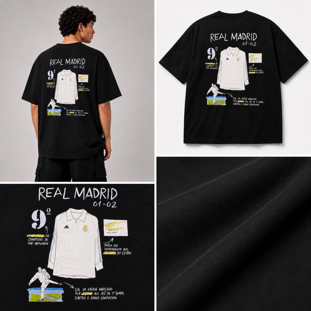  Camiseta Oversized Zidane Volley Preta  — foto 5