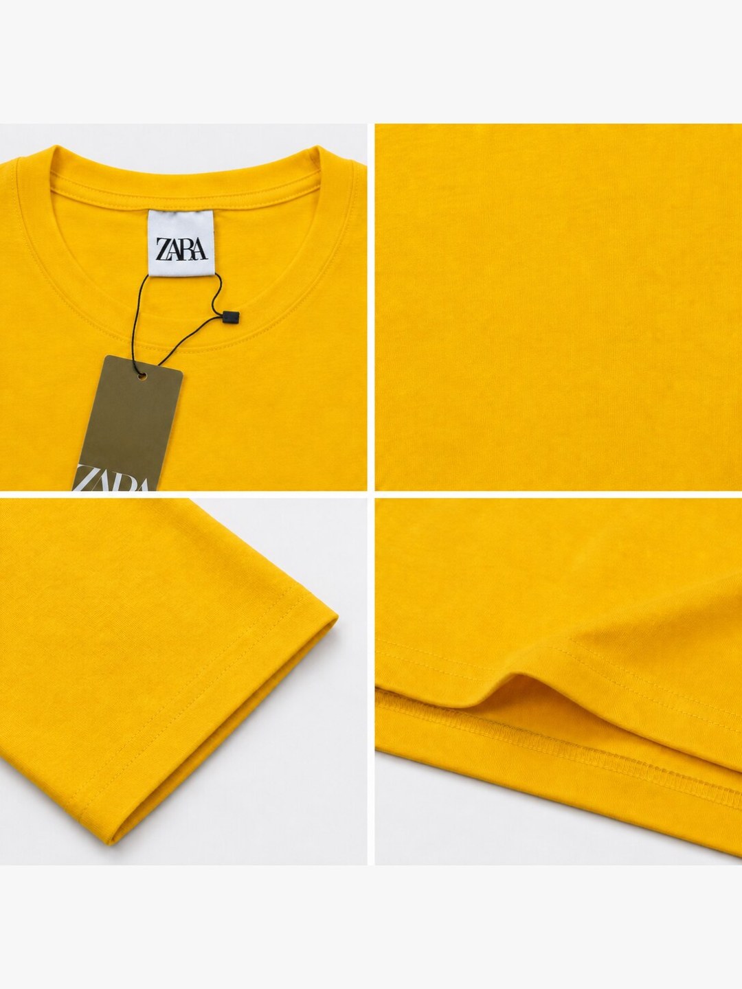 Camiseta Slim Fit Essential Zara — Amarela  — foto 3