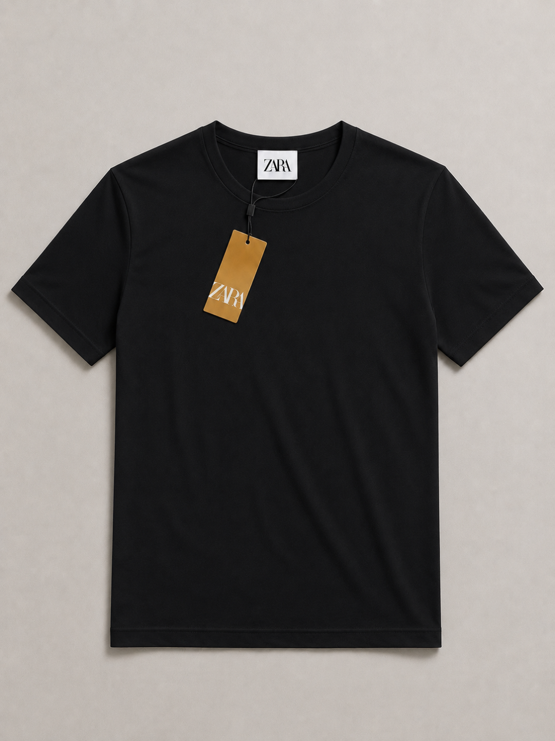 Camiseta Slim Fit Essential Zara — Preta 